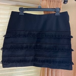 H & M Heavy Stretch Fringe Pull on Mini Skirt